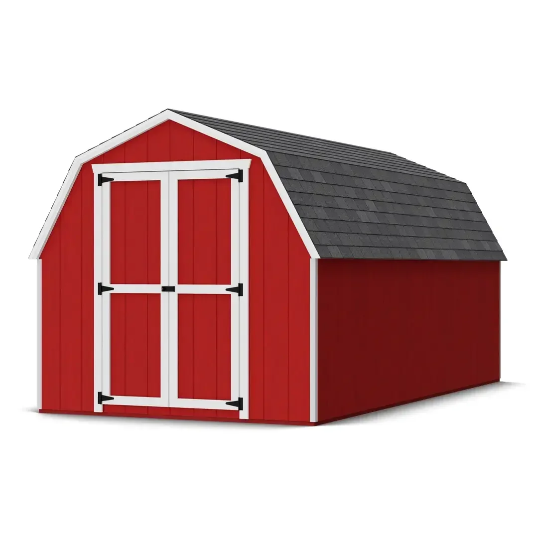 Little Cottage Co. 8 x 16 Foot Value Gambrel Barn with 4 Foot Sidewalls – Precut - Image 1